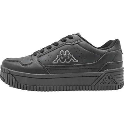 Baskets Kappa Emela Noir Femme Lacets Textile Plat Noir Cdiscount Chaussures