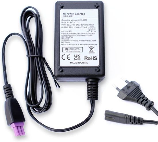 Bloc D’alimentation HP Pour Imprimante OfficeJet 7140xi – Câble Secteur VAC Inclus