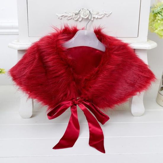 Boléro En Fausse Fourrure Pour Fille - Cape Princesse Hiver - Manteau Ouvert Boutonné - Pour Noël, Mariage, Fêtes - 6