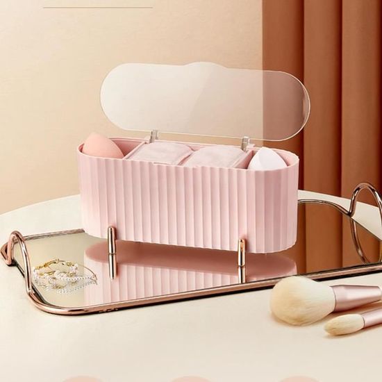 Boîte Rangement Mouton Transparente - Distributeur Coton-tige, Cure-dents, épingles, Avec Couvercle, Blanc/noir