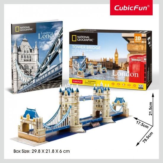 Puzzle 3D Tower Bridge Londres - CUBICFUN - 120 pièces - Architecture et monument