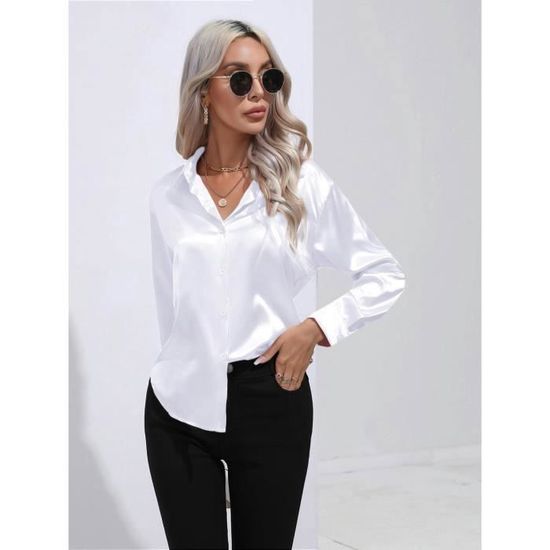 Chemisier Valentino En Soie Blanche - Col V, Manches Longues - Taille 12, Neuf Avec Étiquettes