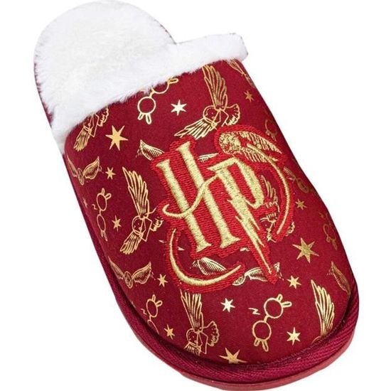 Sabots Femme Quotidien Harry Potter Chaussons Femme Hiver Doublure Polaire Et Charms Amovibles - Sabot Femme Et Ado (Noir, 39/40 EU Chaussons Licenciés Harry Potter