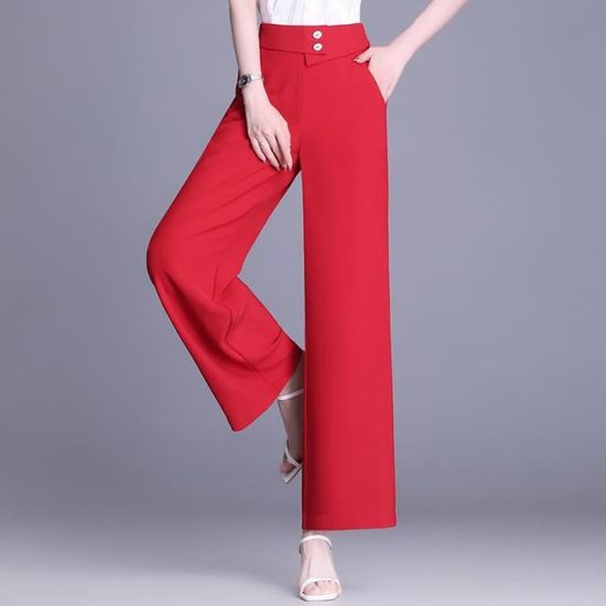 Pantalon en Femme Casual Taille Haute Taille elastique printemps et été  Beige - Cdiscount Prêt-à-Porter