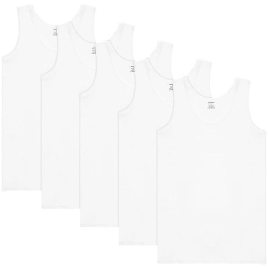 Lot De 3 Débardeurs (marcels) Homme 100% Coton - Taille 2XL, Blanc, Neuf Avec étiquettes, Fabrication Portugal