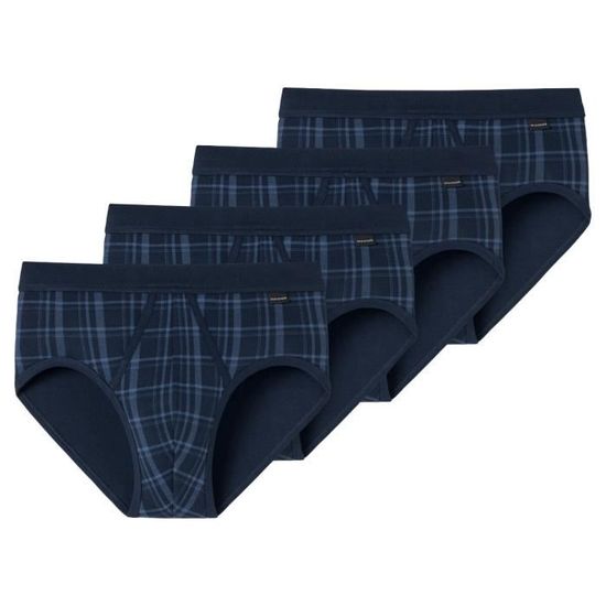 Schiesser Slips Hommes Original Classics à fines côtes lot de 4 Bleu