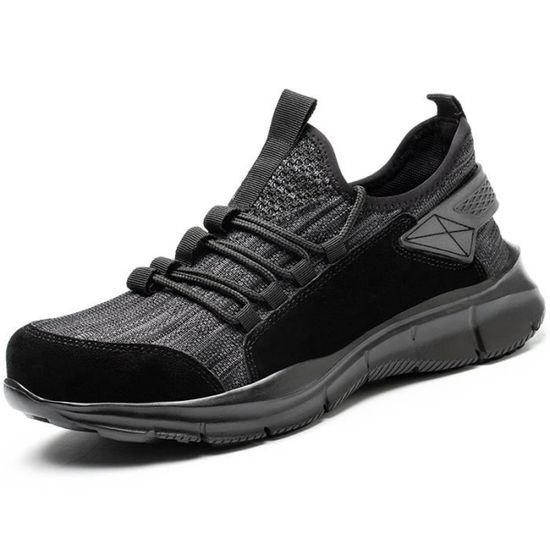 Chaussures De Sécurité Hommes Légères - Boutons Rotatifs - Embout Acier Anti-choc - Semelle Anti-perforation Kevlar - Antidérapantes