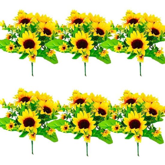 ocoosy 4 tournesols artificiels Bouquets, Faux tournesols en Soie avec ocoosy 4 tournesols artificiels Bouquets, Faux tournesols en Soie avec