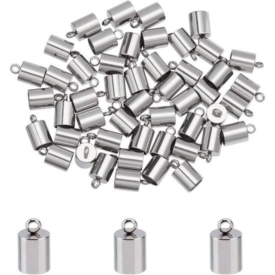 Embouts Cuir 2mm 3mm Embouts De Cordon UNICRAFTALE - Acier Inoxydable - 2 Mm & 3 Mm - Lot 100 Pièces - Fabrication Bijoux Embouts Cordonnette Diy