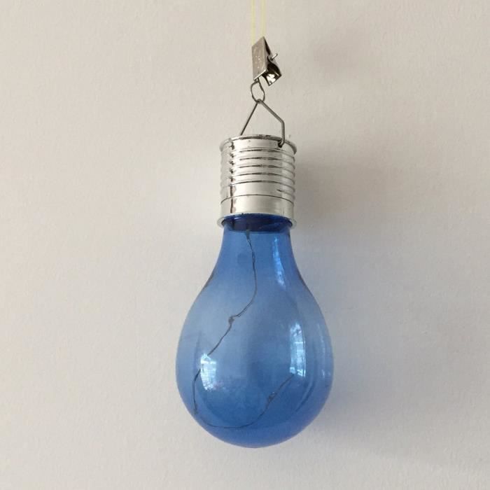 Lampe solaire Ampoule solaire 5 LED étanche solaire extérieur jardin Camping LED lampe ampoule décoration lumière, bleu 1PC