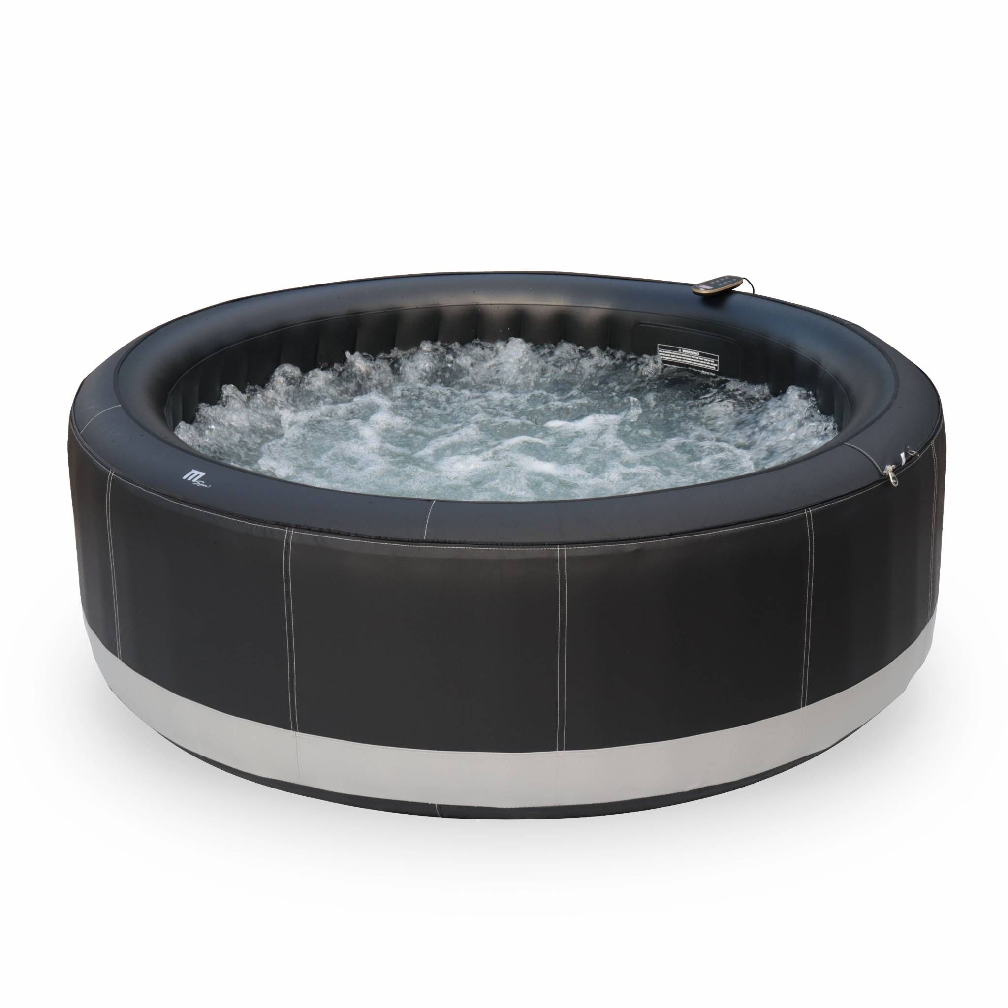 Spa MSPA gonflable rond - Camaro 6 noir - Spa Luxe 6 personnes Ø205cm, simili cuir, pompe, chauffage, gonfleur, filtre