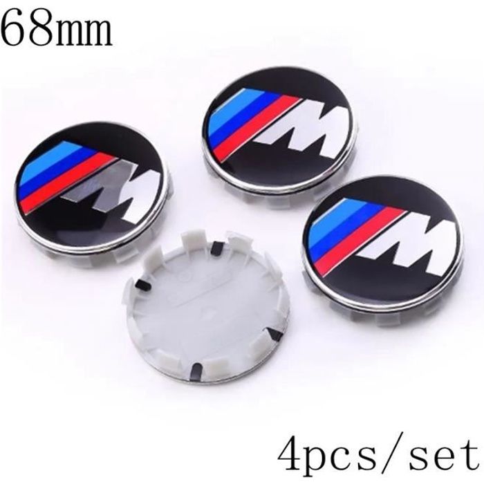 Convient pour 4 logos jantes Bmw M 68mm centre de roue cache moyeu