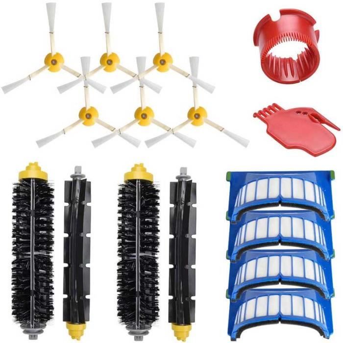 Kit Pièces Accessoires Rechange Pour iRobot Roomba 600 série 600 605 610 615 616 620 625 , Brosses Filtres de Remplacement