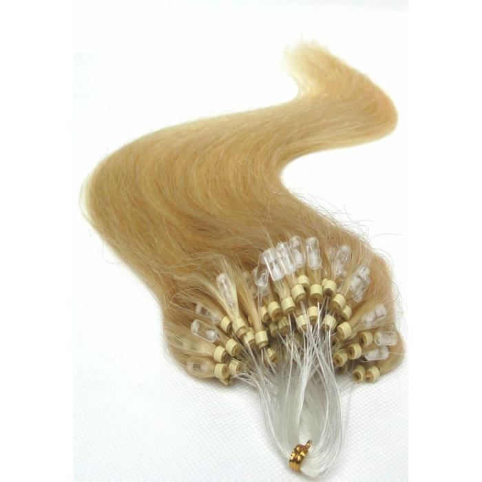 PACK EXTENSIONS DE CHEVEUX POSE A FROID EASY LOOP NATURELS (Blond Sablé 1G 25 Mèches 53CM)