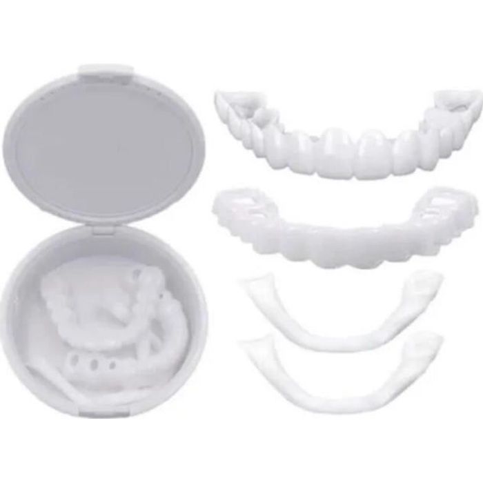 2 Pièces Prothèses Instantanées de Facettes Fausses Dents Sourire Dentier Dentaire Top Fausses Dents avec Mini