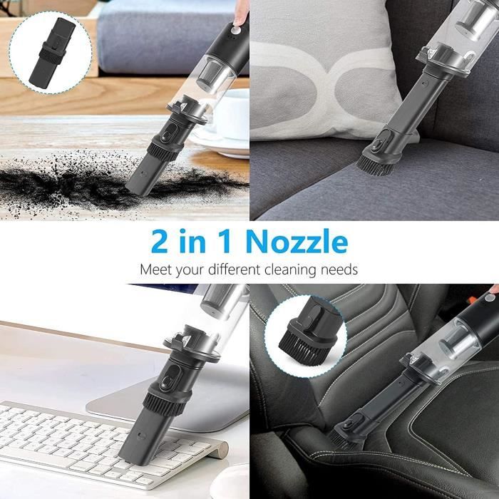 Aspirateur de Voiture à Main, Faible Bruit, avec lumière LED, Mini aspirateur USB pour Voiture, Animal de Compagnie, PC, Ordina 718