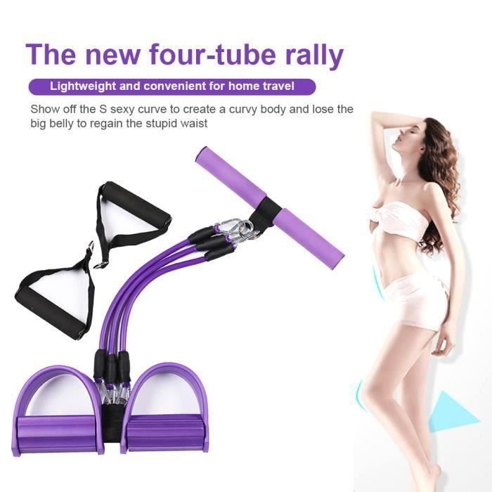 Sangle de suspension avec tube en latex sangle de résistance de musculation Violet