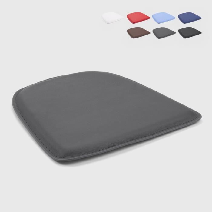 4 Coussins rembourré en simili cuir chaise tolix intérieur et extérieur 32x32 FIX - couleur:Gris foncé