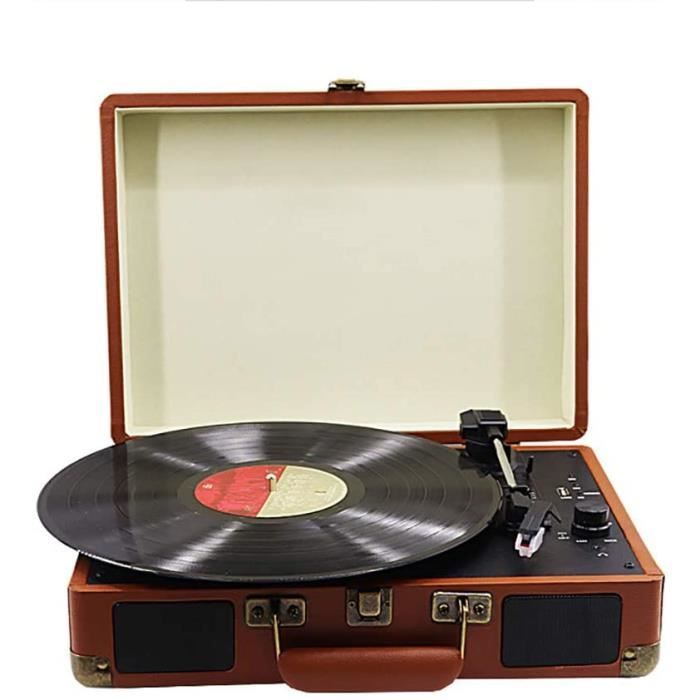 Stands Tourne-Disque Platine Vinyle, Tourne-Disque Bluetooth, Tourne-Disque Vinyle 3 Vitesses avec Haut-parleurs stér&eac138