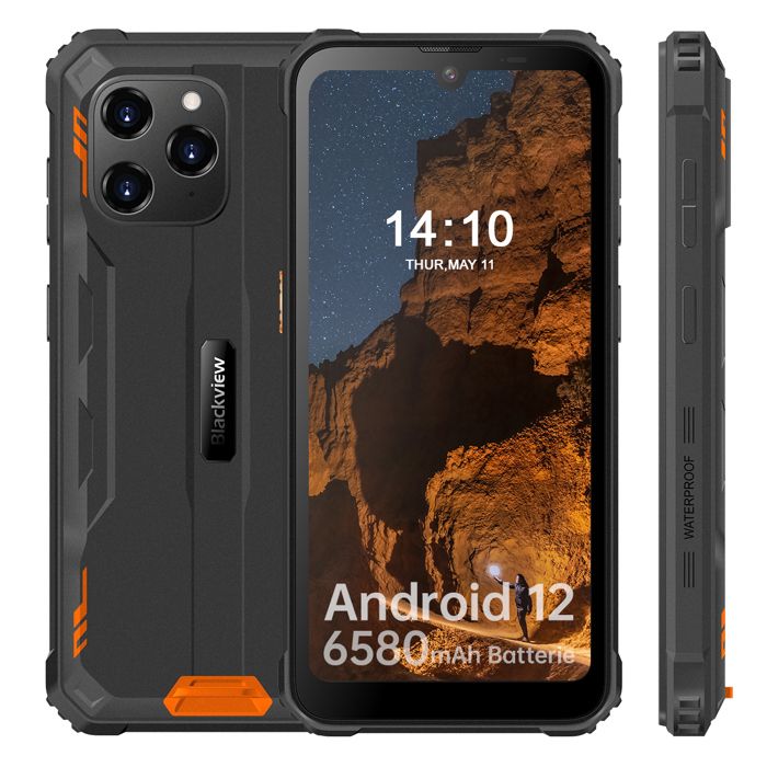 Smartphone Robuste Blackview BV4900 Pro 5,7- Écran 64 Go 5580mAh Batterie IP68 étanche Téléphone 4G 13MP Double SIM GPS - Orange