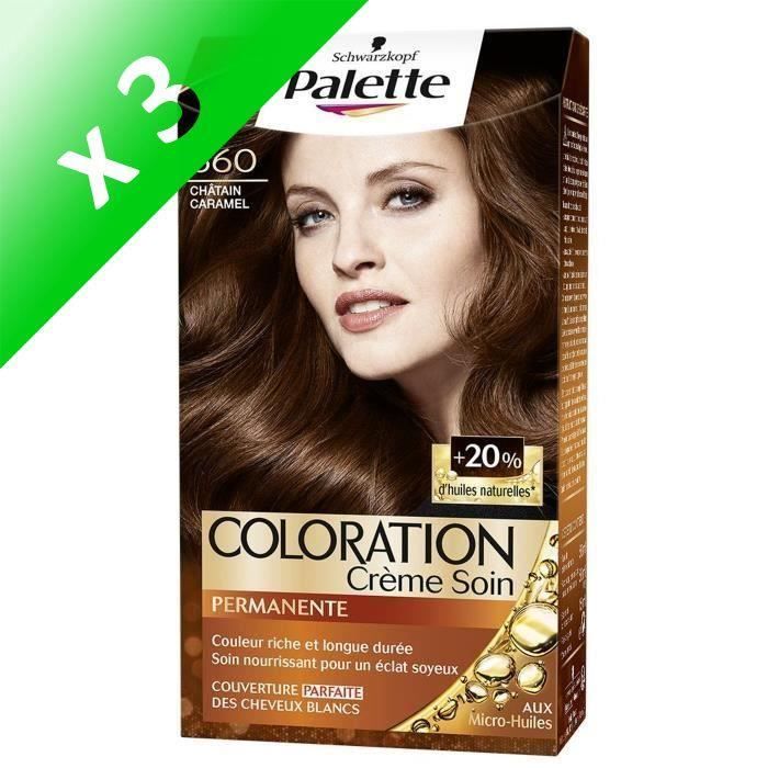 SCHWARZKOPF Coloration Permanente Glossy Pralinés - Châtain Caramel 660 (Lot de 3)