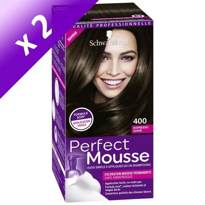 SCHWARZKOPF Coloration Perfect Mousse 400 - Châtain foncé (Lot de 2)