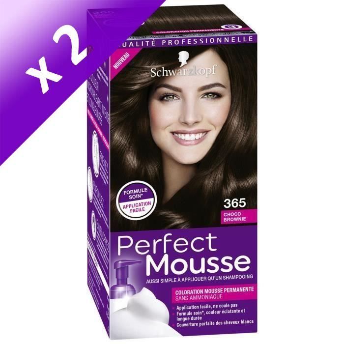 SCHWARZKOPF Mousse Perfect Coloration 365 Brownie (Lot de 2)