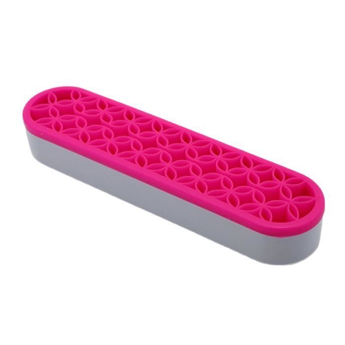 Organisateur de porte-pinceau de maquillage en silicone, support de rangement de pinceau de maquillage polyvalent pour Rose rouge