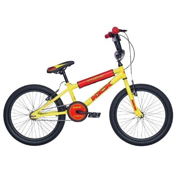 Magic BMX Enfants BMX Kick 18 pouces 28 cm Junior Frein à serrer Jaune/Rouge