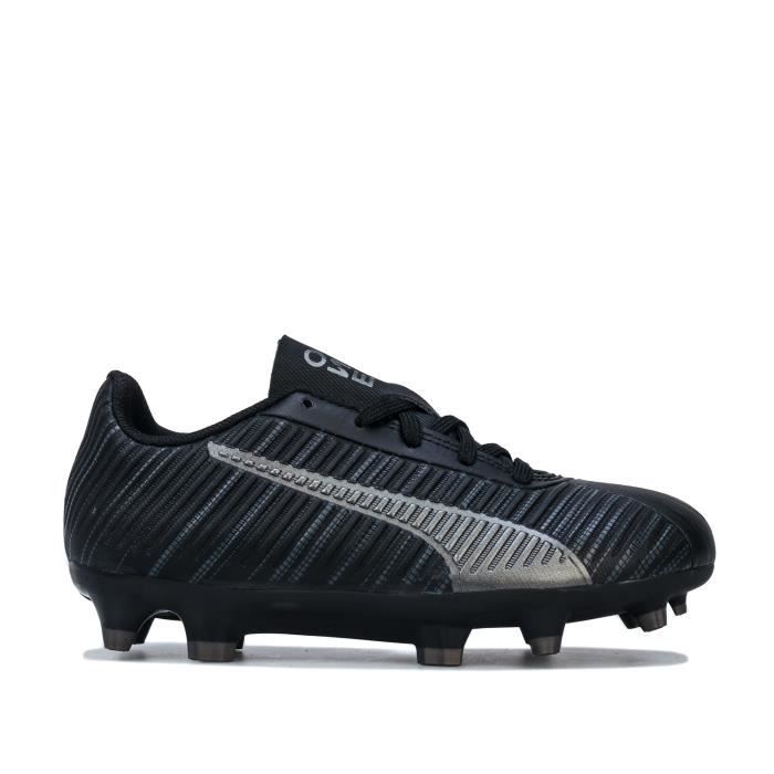 Baskets De Foot Puma One 5.4 Fg/Ag Pour Garçon En Noir Et Argenté