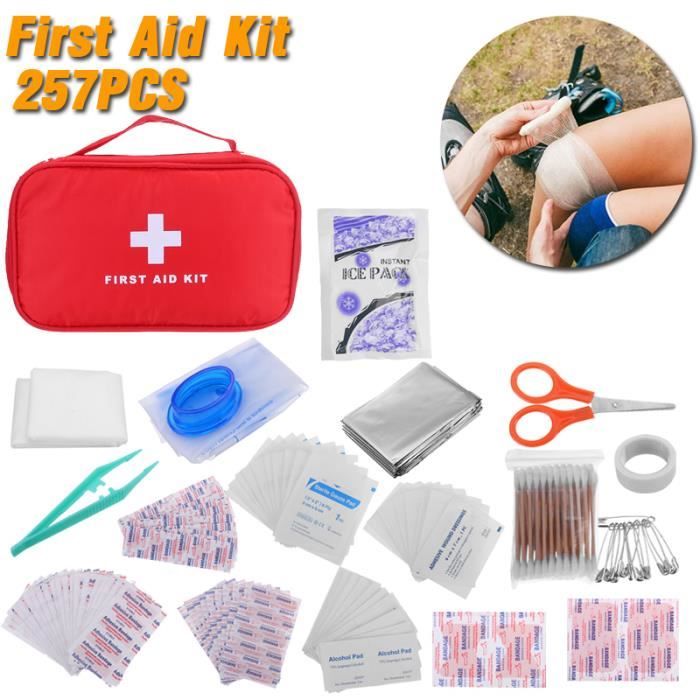 KIT 257Pcs Trousse d'urgence soin premiers secours