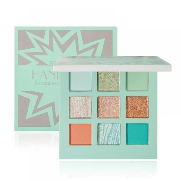 Palette de fards à paupières matte chatoyante perle 9 couleurs paillettes ombre à paupières palette de maquillage #Vert