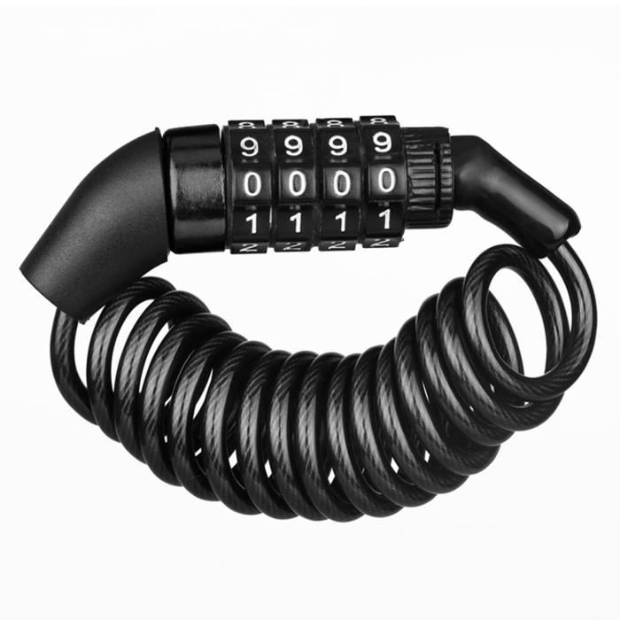 Mini verrou de casque Anti-vol avec mot de passe à 4 chiffres, verrouillage de câble de vélo pour Trottinette Électrique,moto vtt