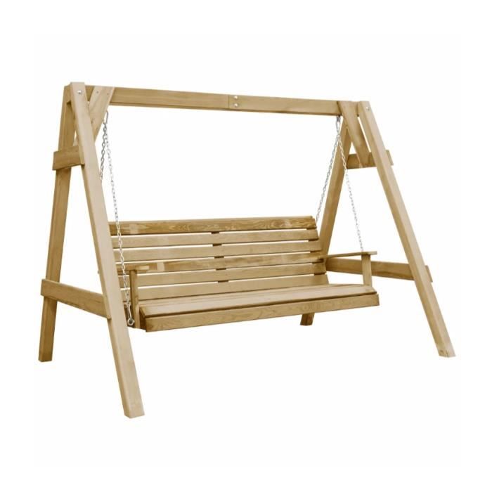 Balancelle de jardin Bois de pin imprégné 205x150x157 cm
