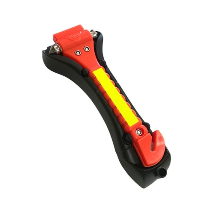 Marteau Brise-Vitre Et Coupe-Ceinture 2 En 1 - Tête Tungstène, Lame U, Compact, Pour Urgence Voiture, Rouge