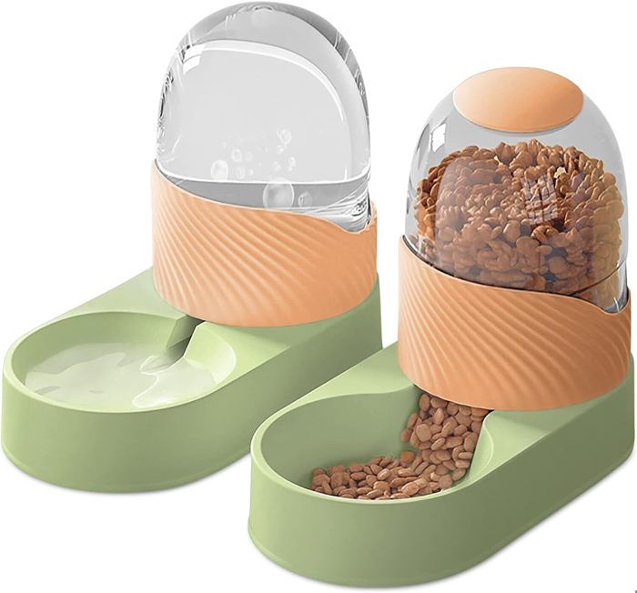 Meilleurs prix pour Distributeur Croquettes Chat Automatique et Distributeur Eau Chat Automatique Ensemble Mangeoirs et Abreuvoirs pour Chat Chien