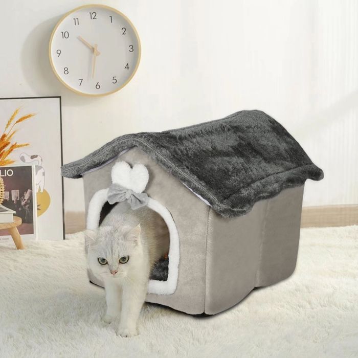 SUPFINE Niches pour Chats, Maisons pour Chats d'intérieur et d'extérieur, Maisons Chaudes pour Animaux de compagnie en hiver