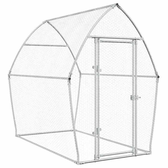 Cage pour poules argenté 200 x 105 x 182 cm acier galvanisé Argent 02_0041667