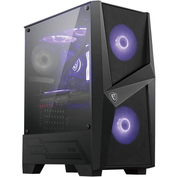Mag Forge 100M Boîtier PC Gaming Noir 3 Ventilateurs RGB PWM Panneau Verre Trempé Compatible ATX/MATX/Mini-ITX