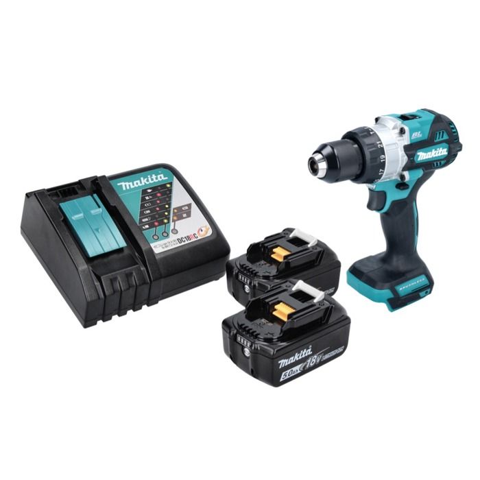 Makita DHP 486 RT Perceuse visseuse à percussion sans fil 18 V 130 Nm Brushless + 2x batterie 5 0 Ah + chargeur - vue 2