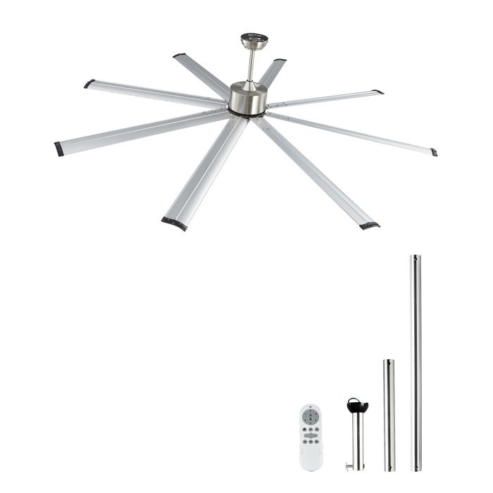 Ventilateur Plafond - DUOKU - FR25052NL-84 - 8 Pales en Aluminium - Télécommande - 6 Vitesses - Duoku