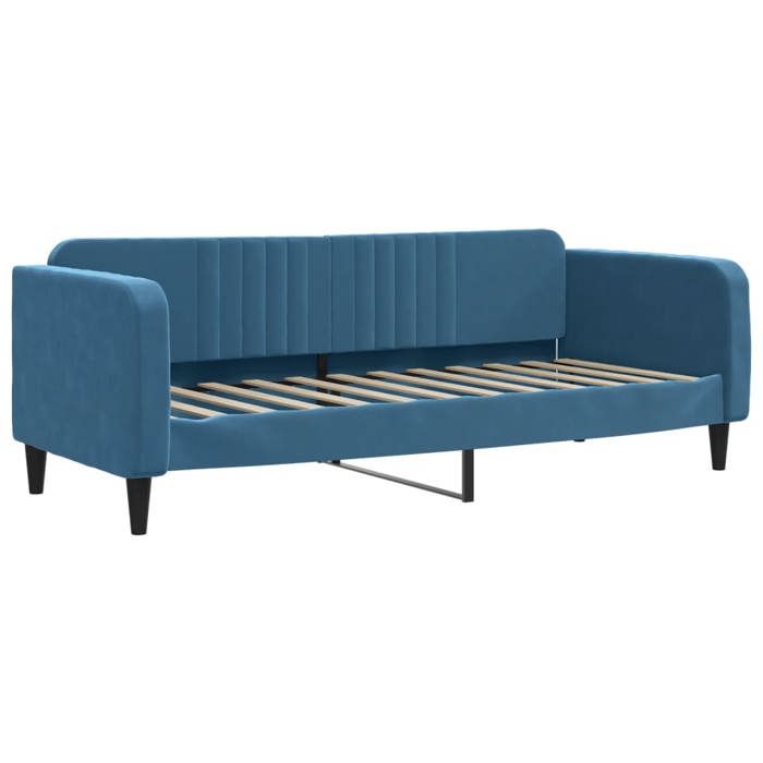 Lit simple Contemporain Banquette lit/Lit de repos sans matelas bleu 80x200 cm velours - 1 Place SP17176BED20708431