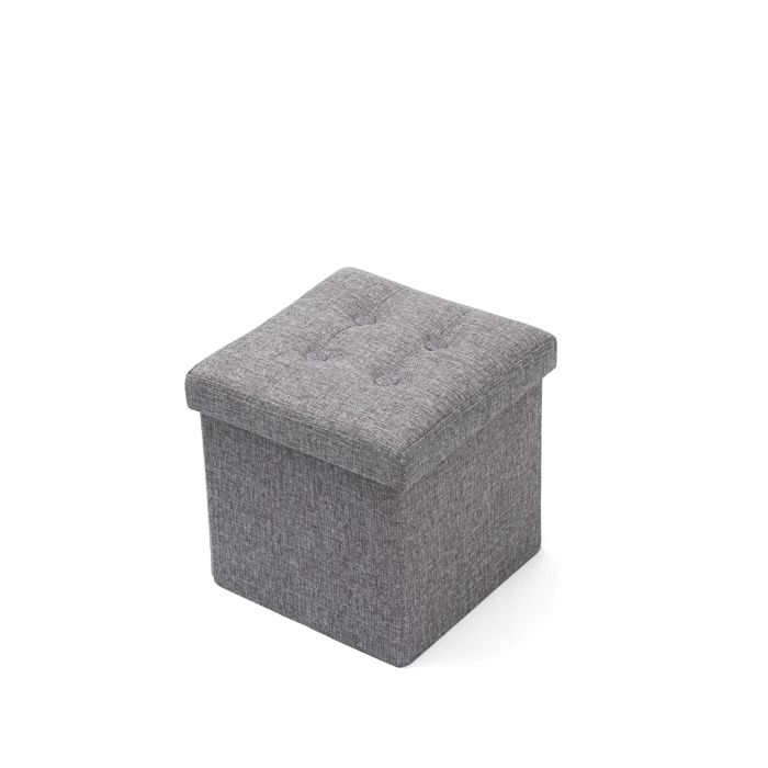 Good Nite Pouf Coffre de Rangement 30x30x30cm Tabouret de Rangement Pliant Repose-Pieds Pouf de Pliable Cube avec Couvercle