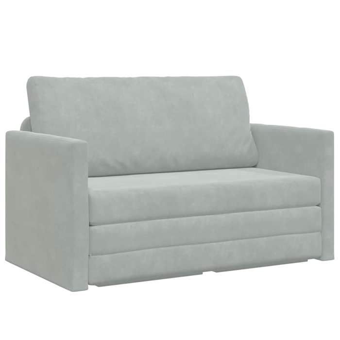 HSF®Lit banquette 2 places - Canapé/Lit de Repos Gris clair 124 x 204 x 61 cm Velours @EU394347