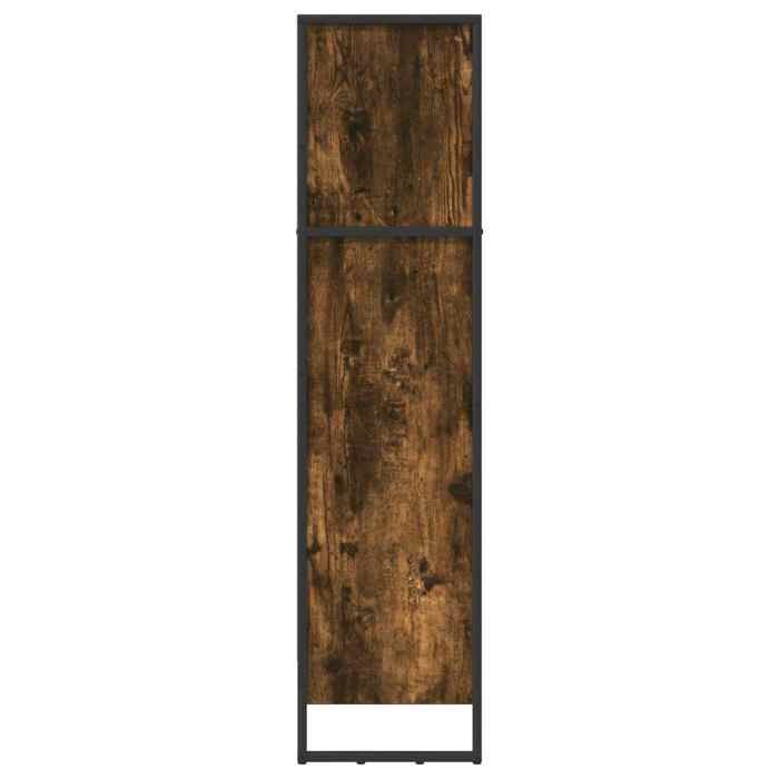 Cabinet de Livre SOLOMOON CHIC Bibliothèque Polyvalente - Pour enfant/adulte - Chêne Fumé 80x30x155 cm Bois dingénierie BB3037