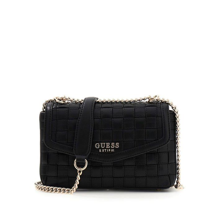Guess Sandy - Sac à main rabat tressé Noir WG841821-HWWG8418210-BLA