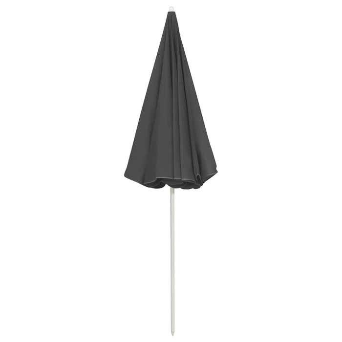Parasol de plage inclinable - MEUBLECHIC - Anthracite - 240 cm - Polyester anti-UV - Résistance aux intempéries
