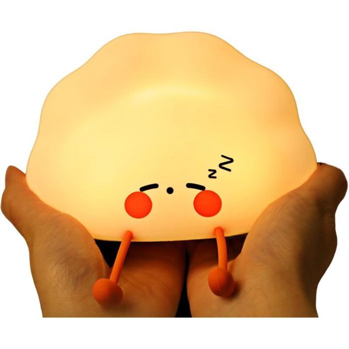 Lampe de nuit en silicone LED - PZCC - Modèle PZCC - Forme dumpling - Température couleur réglable - Batterie 500 mAh