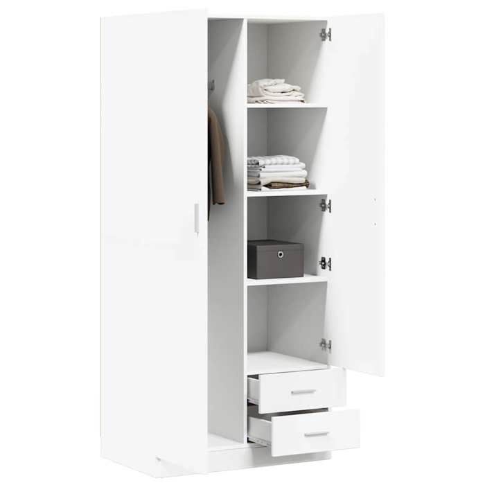 En PromotionArmoire de chambre Moderne - ABOTT@ Cabinet vêtements/Garde-robe - Blanc 80x52x180cm Bois d’ingénierie 529943 En PromotionArmoire de chambre Moderne - ABOTT@ Cabinet vêtements/Garde-robe - Blanc 80x52x180cm Bois d’ingénierie 529943