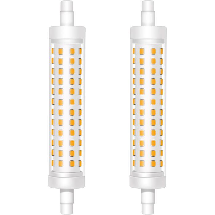 Ampoule LED R7s 118mm - Caldarax - Blanc chaud 3000K - 12W remplace 120W - 1500LM - Non dimmable - Lot de 2